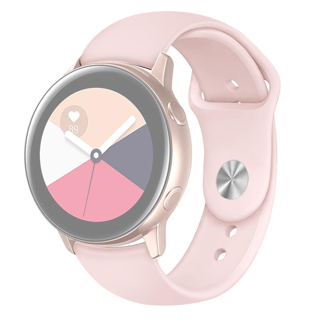 For Samsung Galaxy Watch Active2 Bluetooth Version 44mm Smart Watch Solid Color Silicone Wrist Strap Watchband, Size:L (Black)