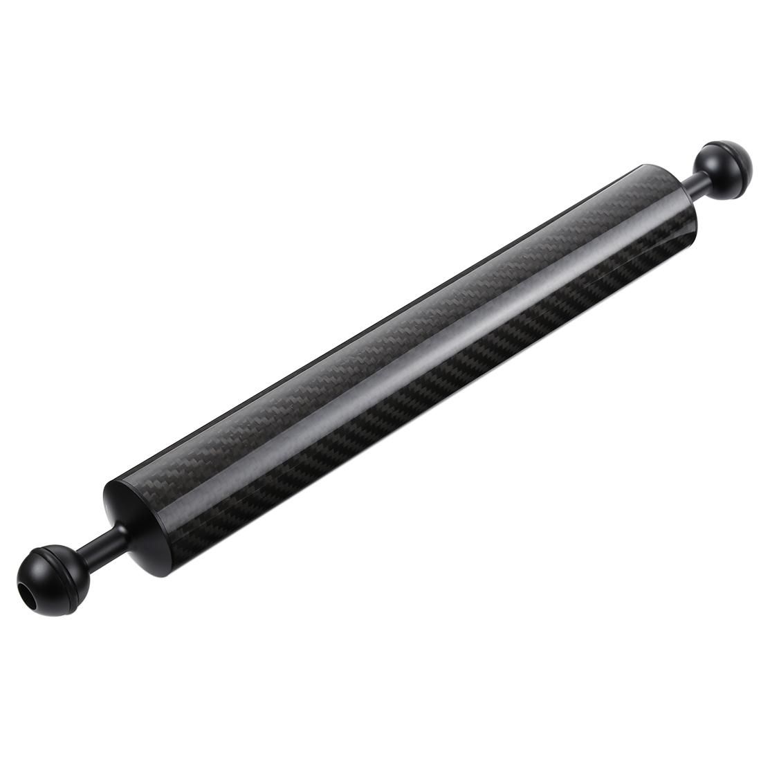 PULUZ 14.56 inch 37cm Length 40mm Diameter Dual Balls Carbon Fiber Floating Arm, Ball Diameter: 25mm, Buoyancy: 300g