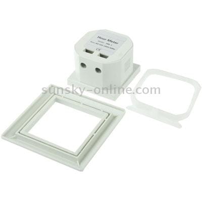 HM-1 AC Hour Meter, Time Setting Range: 0-99,999.99 Hours (White)