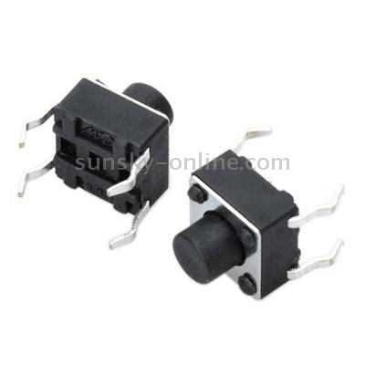 100 pcs PA66 DC 12V 50mA Tact Switch, Size: 6 x 6 x 6 mm
