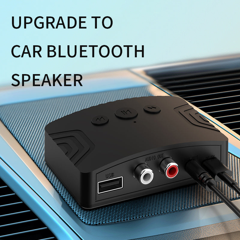 R20 Wireless Audio Adapter 3.5mm AUX 2RCA U Disk Player Bluetooth 5.3 Transmitter Receiver for PC TV Car Speaker