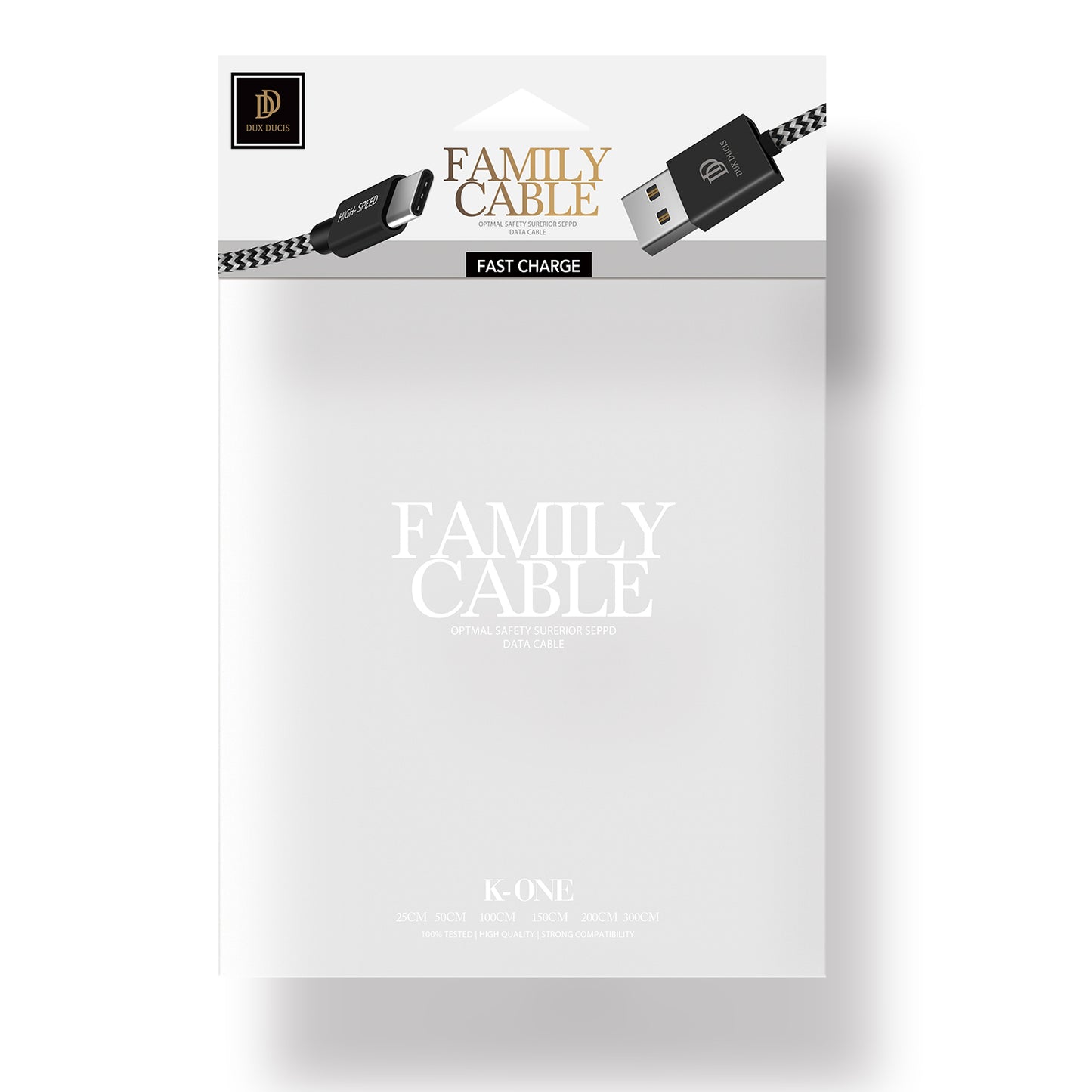Uniqkart Skin Pro Series FAMILY Cable K-ONE Type-C USB 480Mbps Data Sync + 2.1A Charging Braided Cable 2m