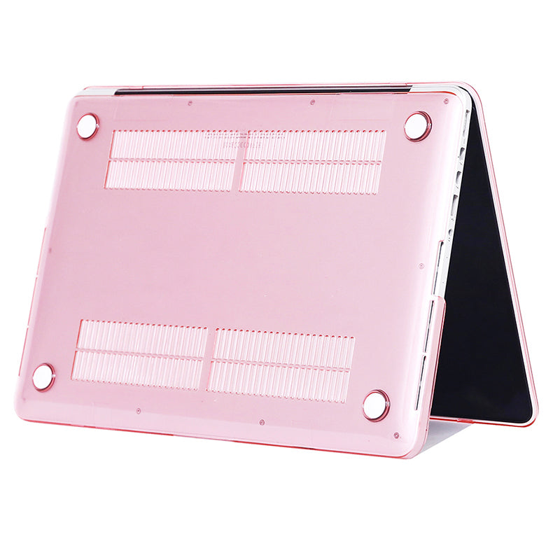 Front and Back See-through Shock Absorption Hard PC Shell Case for MacBook Pro 16 inch (2019) - Pink