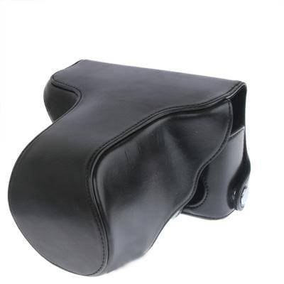 Digital Leather Camera Case Bag with Strap for FUJI X-E1 (Black)