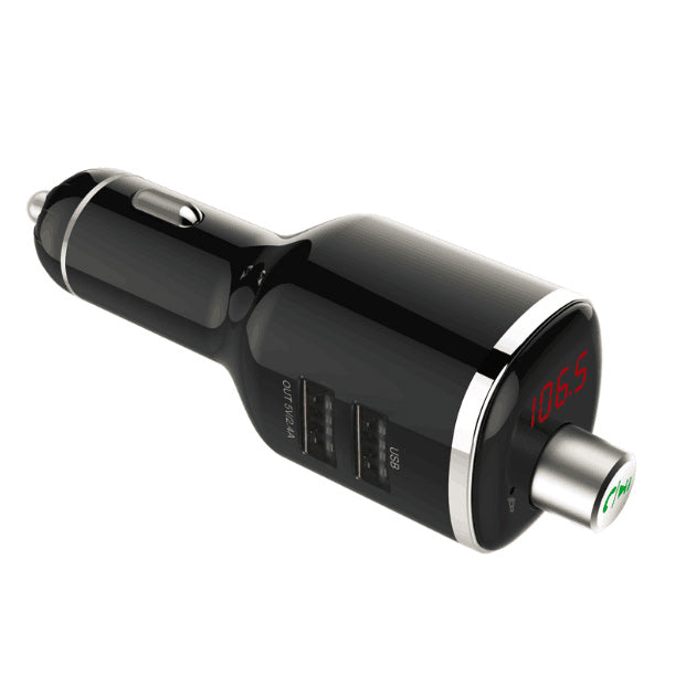BC23 LED Monitor FM Transmitter Wireless Bluetooth Hands-free Car Kit with Dual-USB Ports Car Charger