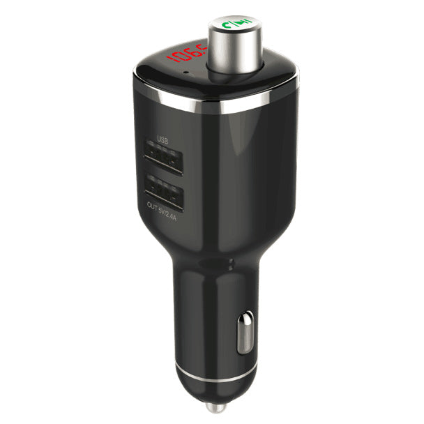 BC23 LED Monitor FM Transmitter Wireless Bluetooth Hands-free Car Kit with Dual-USB Ports Car Charger