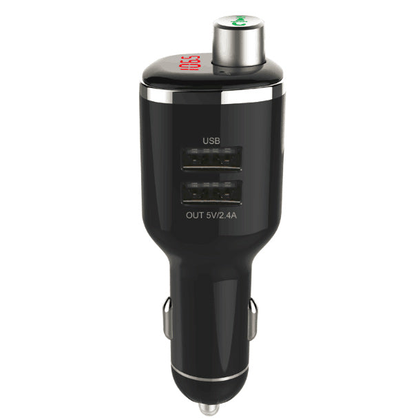 BC23 LED Monitor FM Transmitter Wireless Bluetooth Hands-free Car Kit with Dual-USB Ports Car Charger