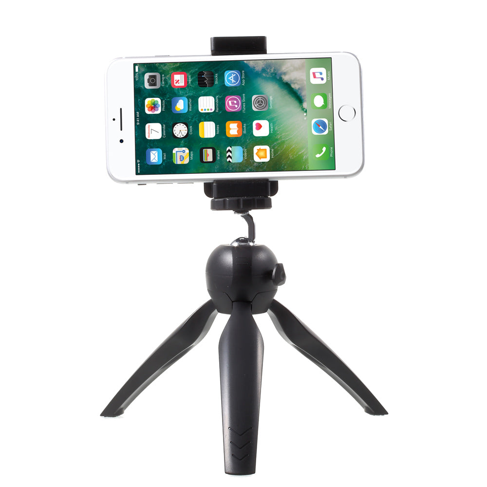 360 Degree Rotary Mini Tripod Stand for Phones Cameras GoPro - Black