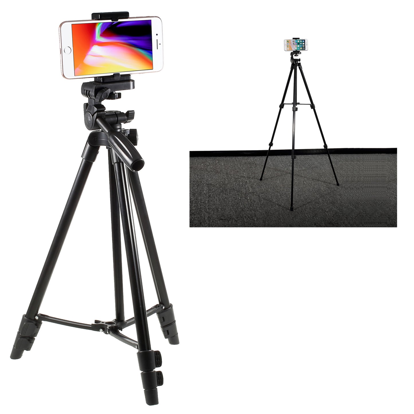 Camera &amp; Mobile Phone Extendable Tripod with Universal Smartphone Holder Mount