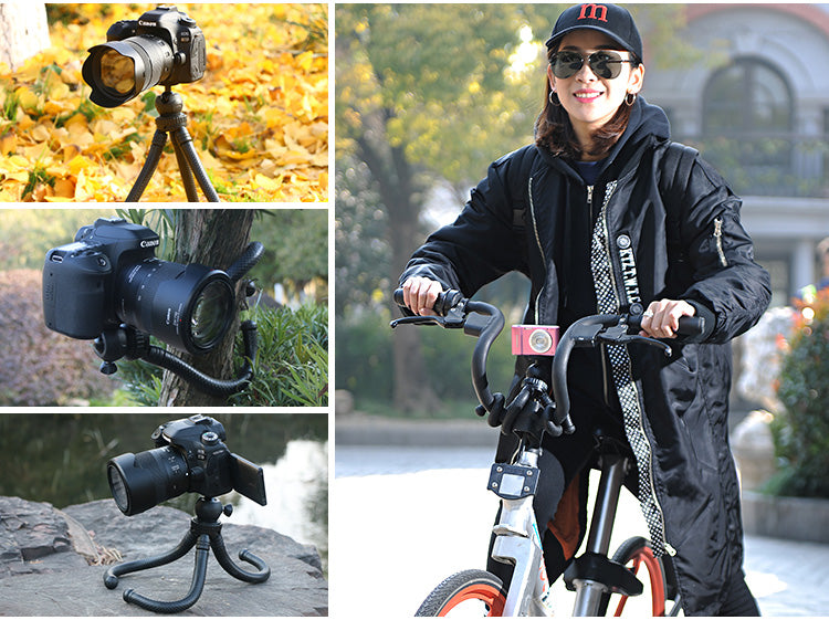 Waterproof Octopus Style Tripod Adjustable 360 Degree Flexible Shooting Stand Holder Mount with Ball Gimbal - Black