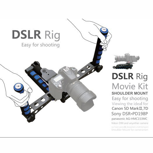 Aluminium Alloy Foldable DSLR Rig Movie Kit Shoulder Mount Support Rig Stabilizer for Canon Nikon Sony etc. DSLR Cameras
