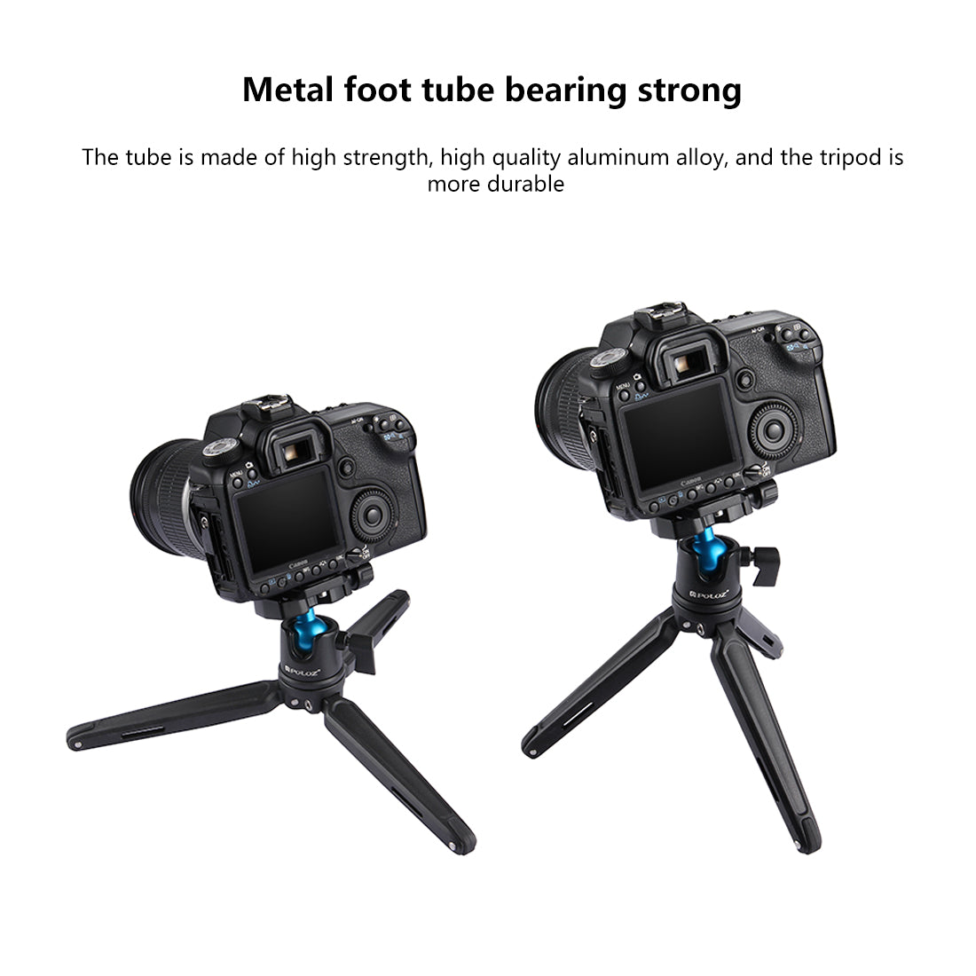 Puluz PU3002 Mini Aluminum Alloy Camera Tripod with Adjustable Leg Height 11~21cm for Sony, Nikon, Canon DSLR Cameras