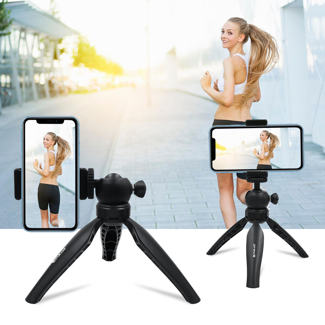 PULUZ 20cm Pocket Plastic Tripod Mount with 360 Degree Ball Head for Smartphones GoPro DSLR Cameras