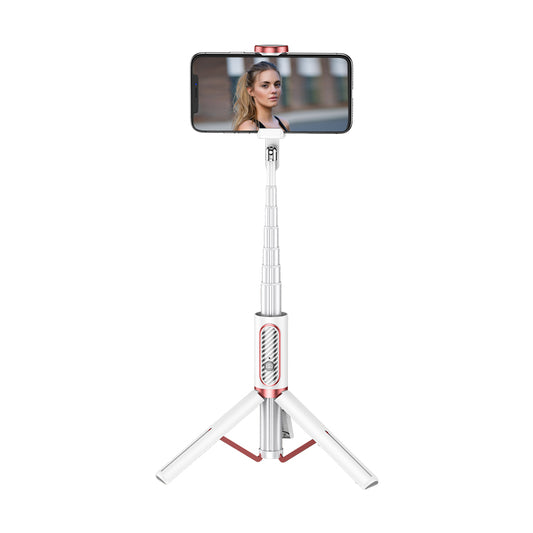 JOYROOM Phantom Series Wireless Bluetooth Integrated Tripod Selfie Stick 360&#176; View Rotation - White