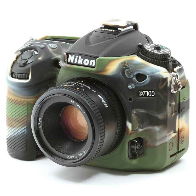 Soft Silicone Camera Body Protector Cover for Nikon D7100 / D7200 -
 Camouflage