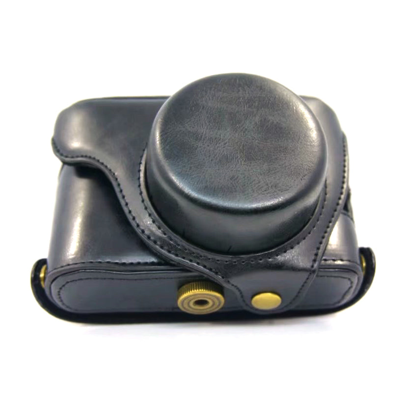 PU Leather Camera Protective Case + Strap for Fuji X100 / X100F / X100S Digital Cameras - Black