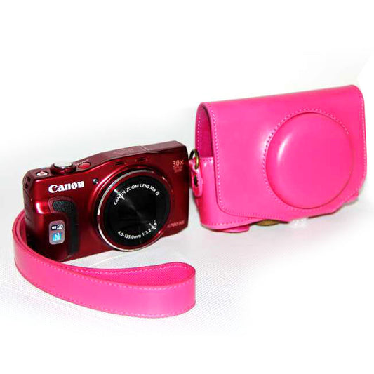 PU Leather Camera Protective Bag with Shoulder Strap for Canon SX720/ SX700/ SX730/ SX740 HS - Rose