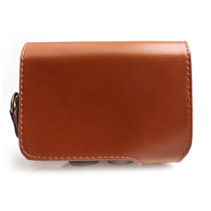 PU Leather Camera Protective Case Bag + Shoulder Strap for Canon SX720/ SX700/ SX730/ SX740 HS - Brown