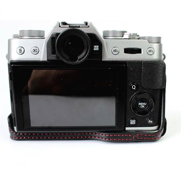 Protective PU Leather Half Camera Case Bag Cover for Fujifilm XT10 / XT20 Camera - Black