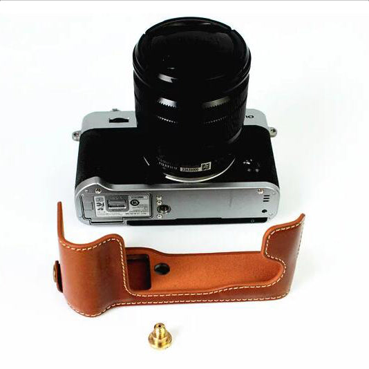 PU Leather Half Bottom Camera Case Cover Protector for Fujifilm XT10 / XT20 Camera - Brown