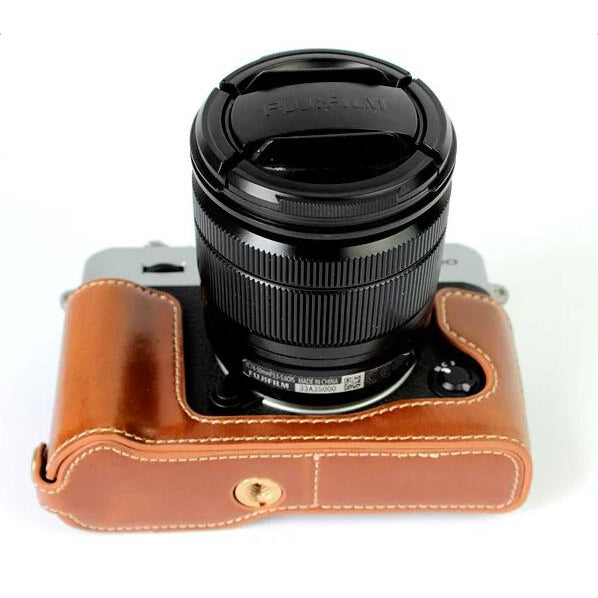 PU Leather Half Bottom Camera Case Cover Protector for Fujifilm XT10 / XT20 Camera - Brown