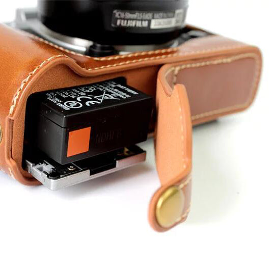 PU Leather Half Bottom Camera Case Cover Protector for Fujifilm XT10 / XT20 Camera - Brown