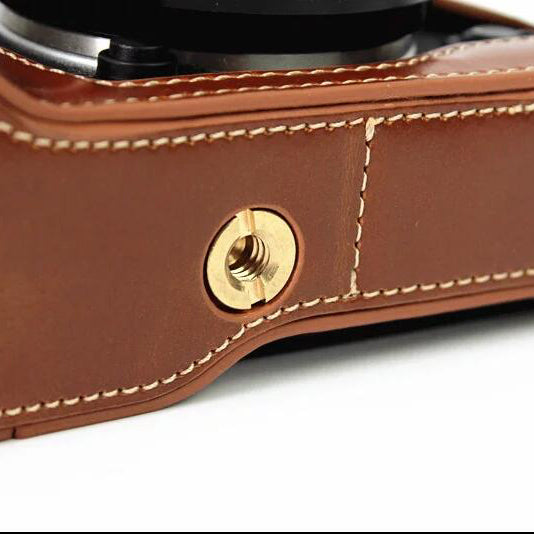 PU Leather Half Bottom Camera Case Cover Protector for Fujifilm XT10 / XT20 Camera - Brown