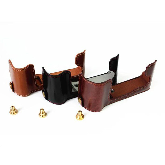 PU Leather Half Case Bottom Protective Bag Cover for Fujifilm XT10 / XT20 Camera - Coffee
