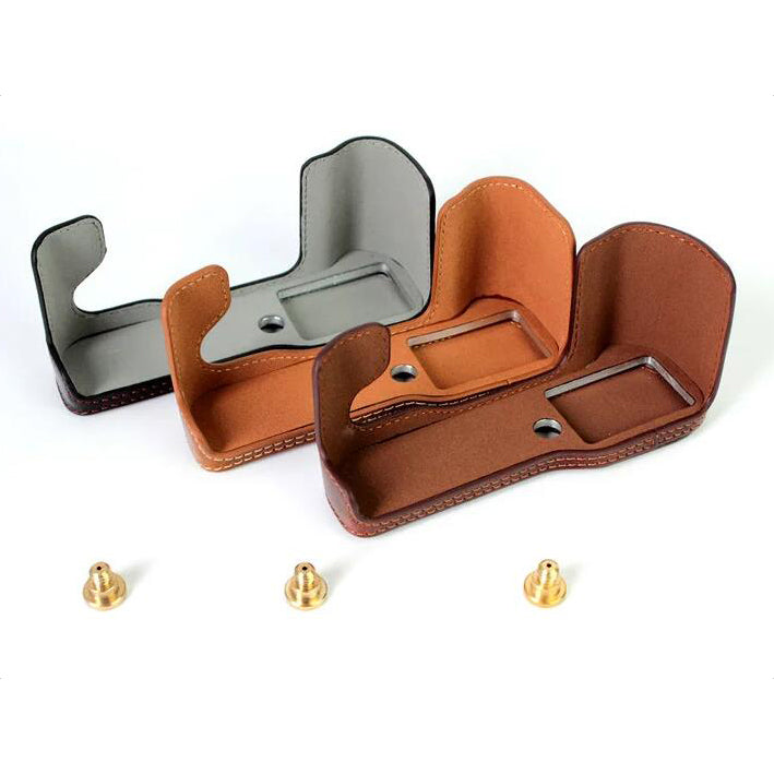PU Leather Half Case Bottom Protective Bag Cover for Fujifilm XT10 / XT20 Camera - Coffee
