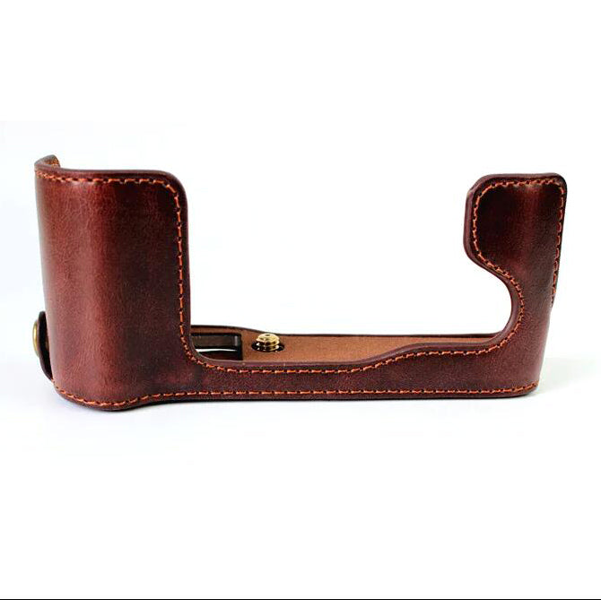 PU Leather Half Case Bottom Protective Bag Cover for Fujifilm XT10 / XT20 Camera - Coffee