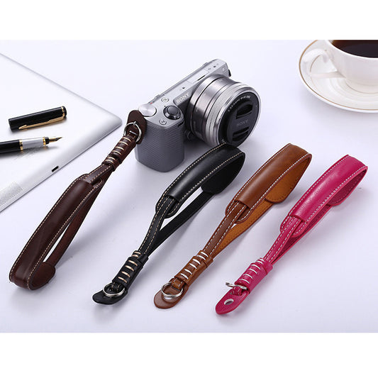 Universal PU Leather Hand Grip Wrist Strap for Canon Nikon Sony etc. DSLR Camera - Random