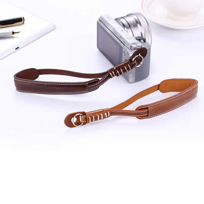 Universal PU Leather Hand Grip Wrist Strap for Canon Nikon Sony etc. DSLR Camera - Random