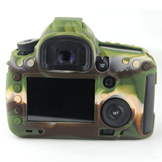 Uniqkart for Canon EOS 5D Mark III / 5DS / 5DRS Silicone Protective Camera Body Case Cover - Camouflage
