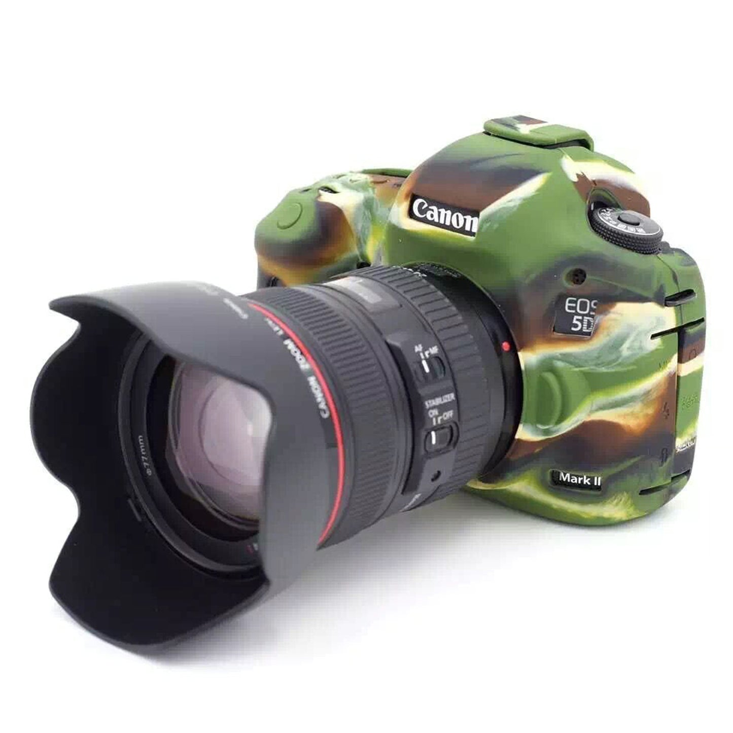 Uniqkart for Canon EOS 5D Mark III / 5DS / 5DRS Silicone Protective Camera Body Case Cover - Camouflage