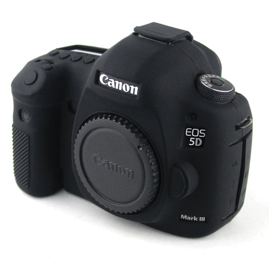 Uniqkart for Canon EOS 5D Mark III / 5DS / 5DRS Silicone Flexible Protective Camera Body Case Cover - Black