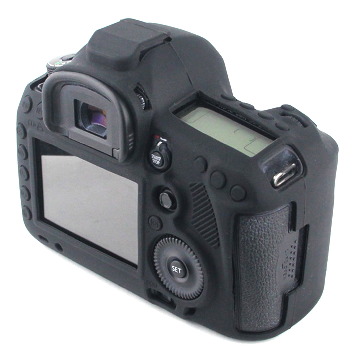 Uniqkart for Canon EOS 5D Mark III / 5DS / 5DRS Silicone Flexible Protective Camera Body Case Cover - Black