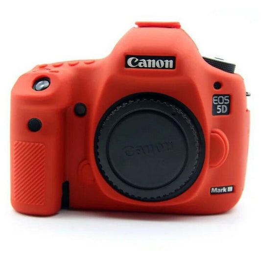 Uniqkart for Canon EOS 5D Mark III / 5DS / 5DRS Silicone Protective Camera Body Case - Red