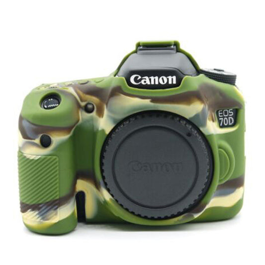 Uniqkart for Canon EOS 70D Silicone Protective Camera Body Case Cover - Camouflage