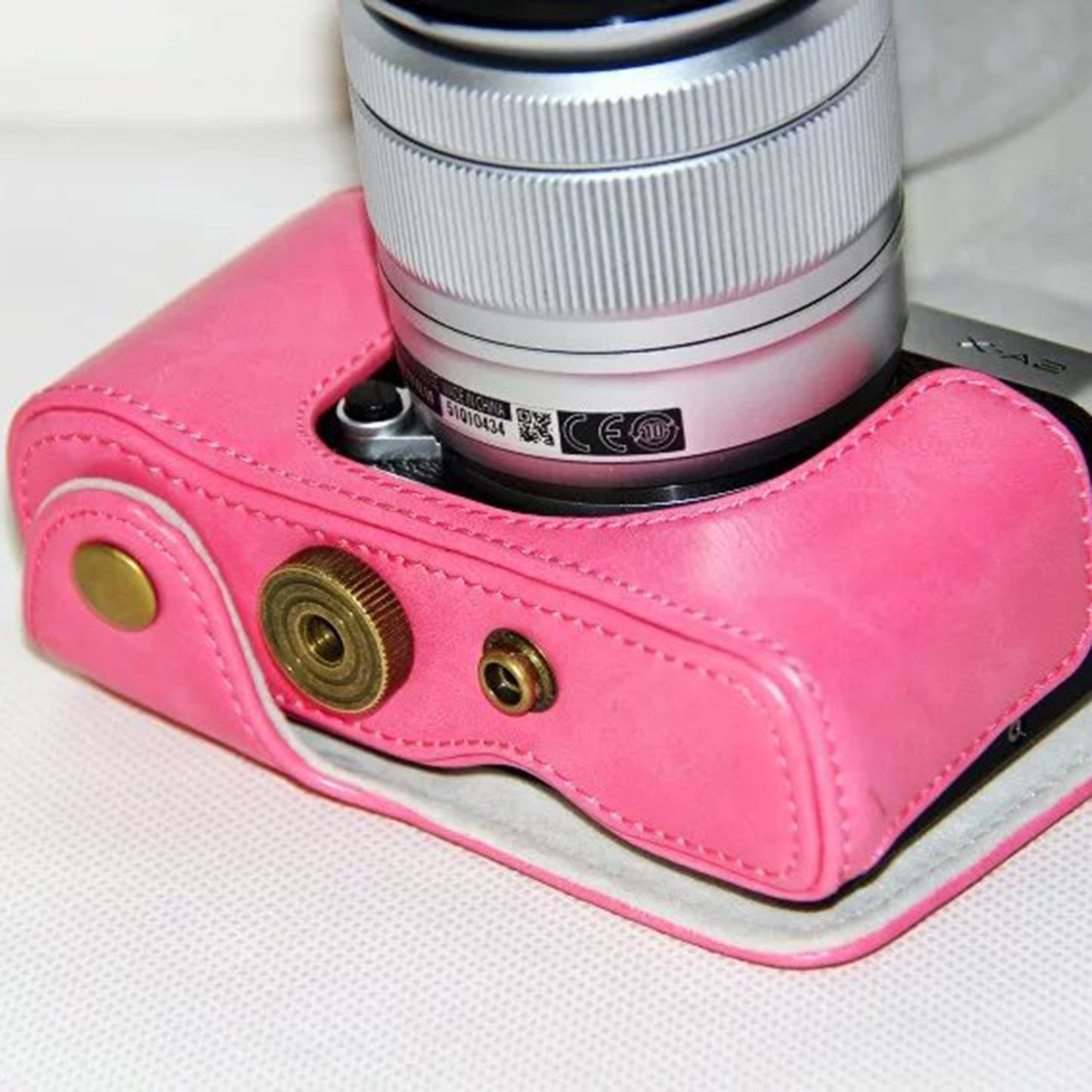 PU Leather Camera Protective Cover with Shoulder Strap for Fujifilm XM1/XA2/XA1 - Rose