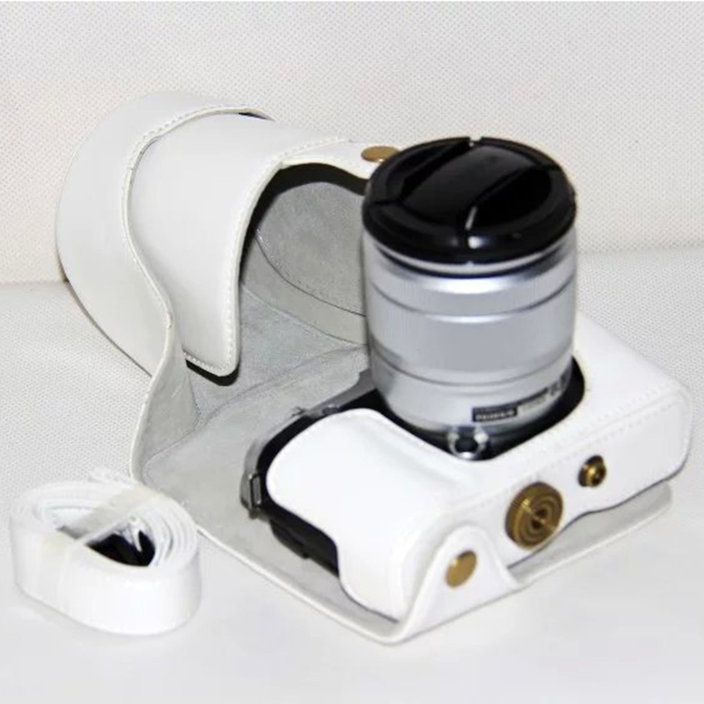 Protective Leather Camera Cover Case with Shoulder Strap for Fujifilm XM1/XA2/XA1 - White