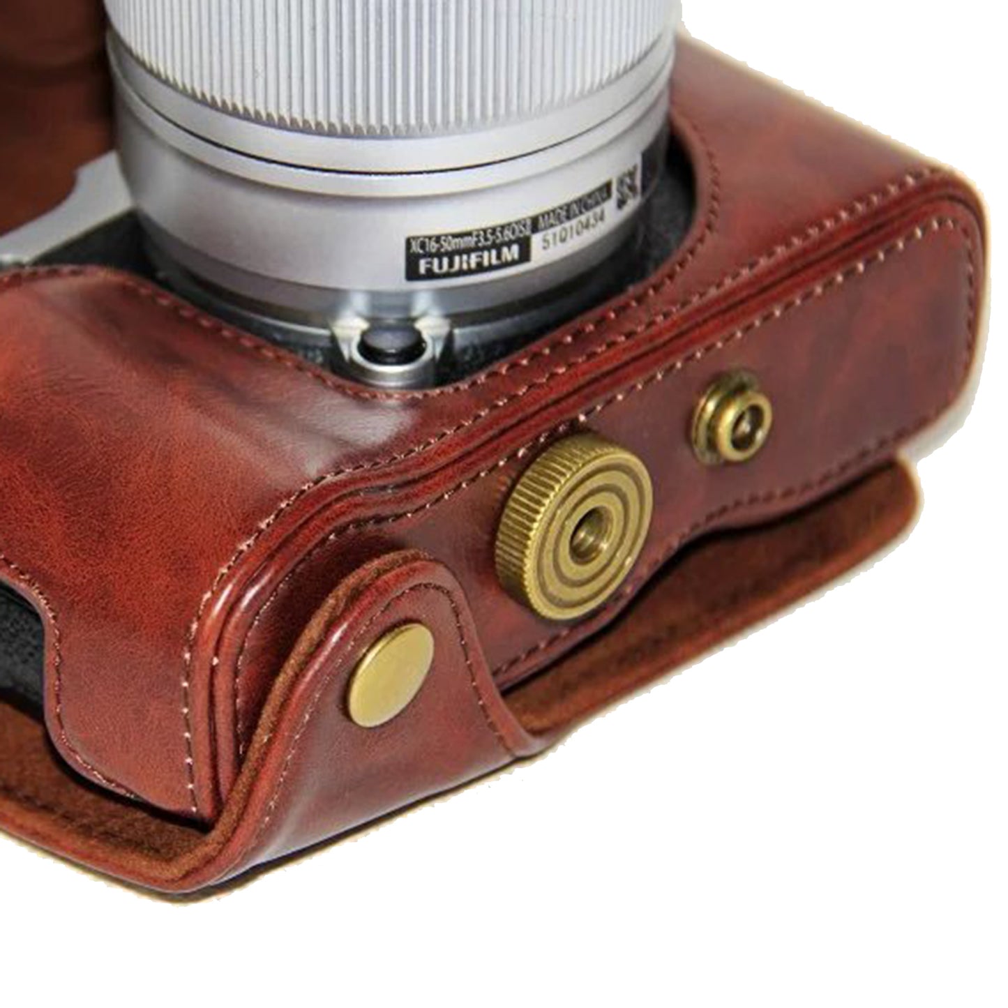 PU Leather Camera Protective Cover Case with Shoulder Strap for Fujifilm XM1/XA2/XA1 - Coffee