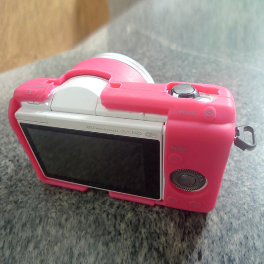 Flexible Silicone Protective Camera Case for Sony A5100 ILCE-5000 - Rose
