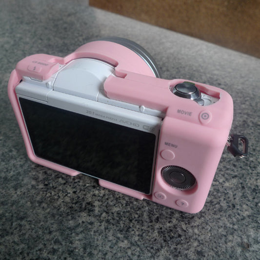 Silicone Case Soft Protective Skin Cover for Sony A5100 ILCE-5000 - Pink