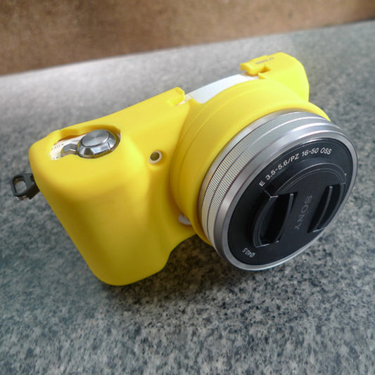 Soft Silicone Camera Protective Cover Case for Sony A5100 ILCE-5000 - Yellow