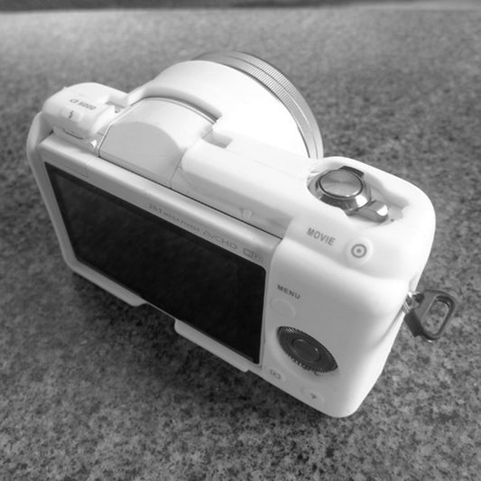 Soft Silicone Camera Protective Cover Shell for Sony A5100 ILCE-5000 - White