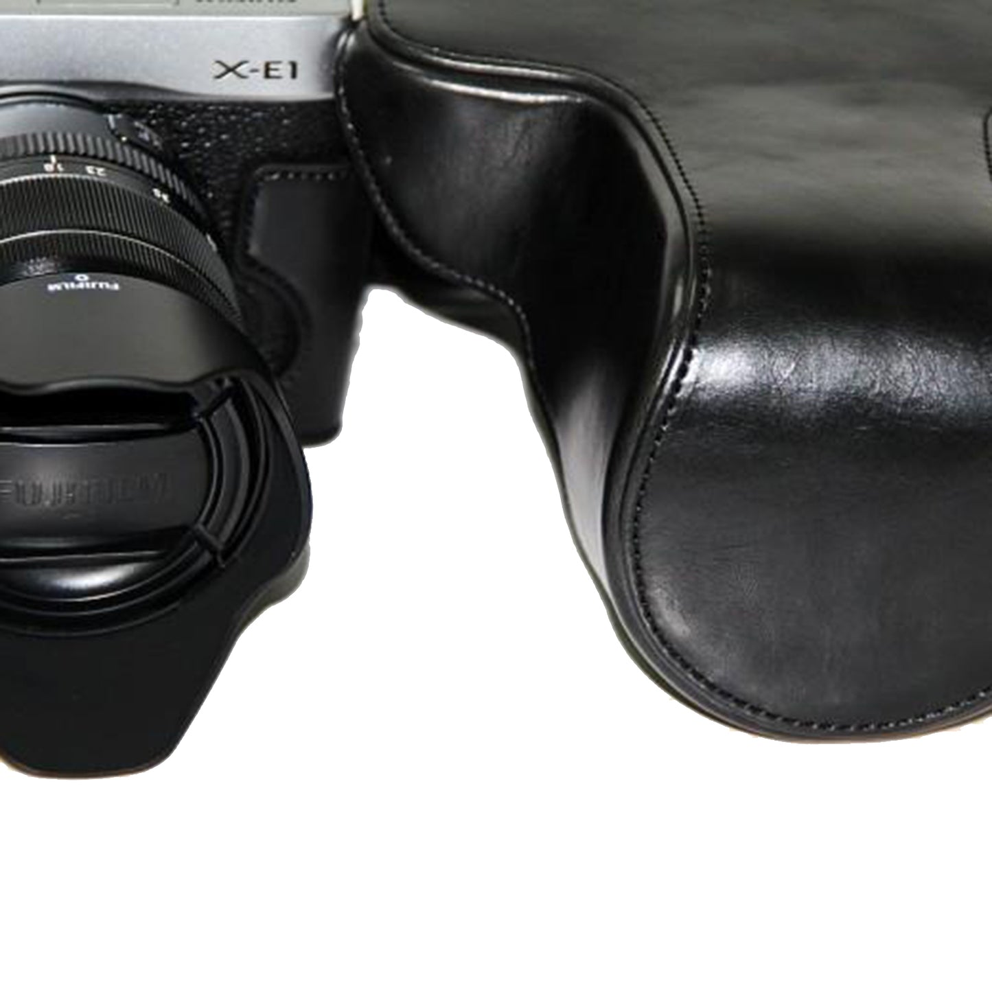 PU Leather Camera Protective Case with Shoulder Strap for Fujifilm X-E1/X-E2 - Black