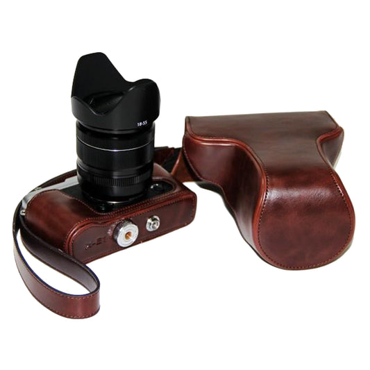 PU Leather Camera Protective Bag + Strap for Fujifilm X-E1/X-E2 - Coffee