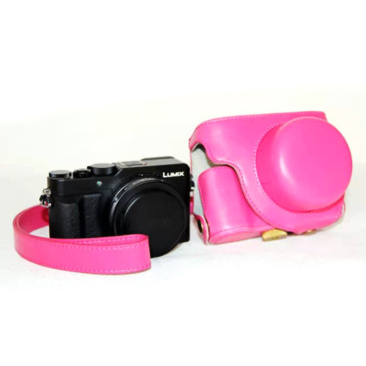 PU Leather Camera Bag Protective Case Cover for Panasonic LX100 - Rose