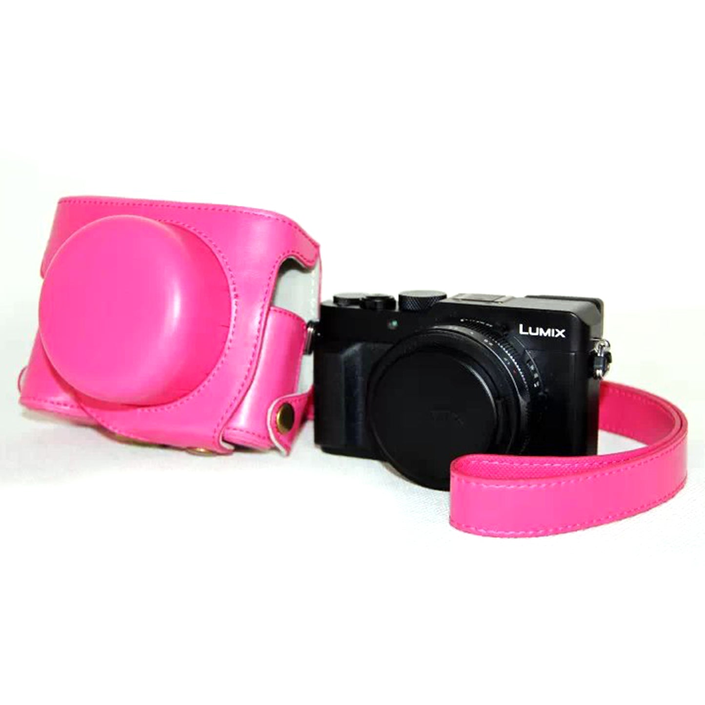 PU Leather Camera Bag Protective Case Cover for Panasonic LX100 - Rose