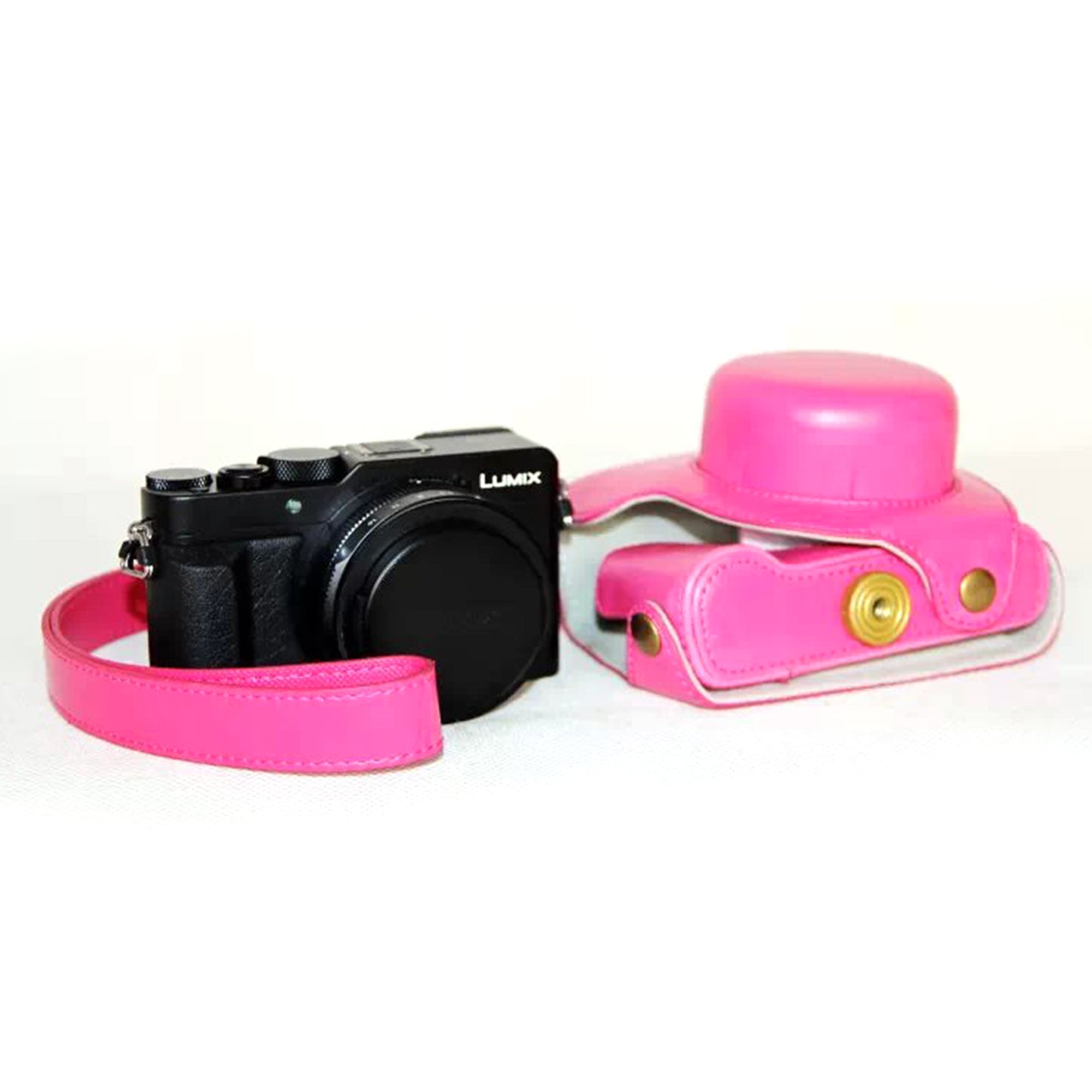 PU Leather Camera Bag Protective Case Cover for Panasonic LX100 - Rose